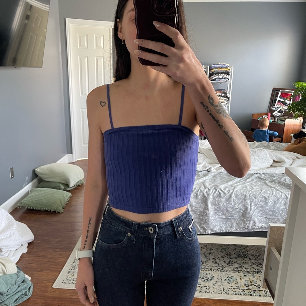 Urban outfitters blue ribbed tank